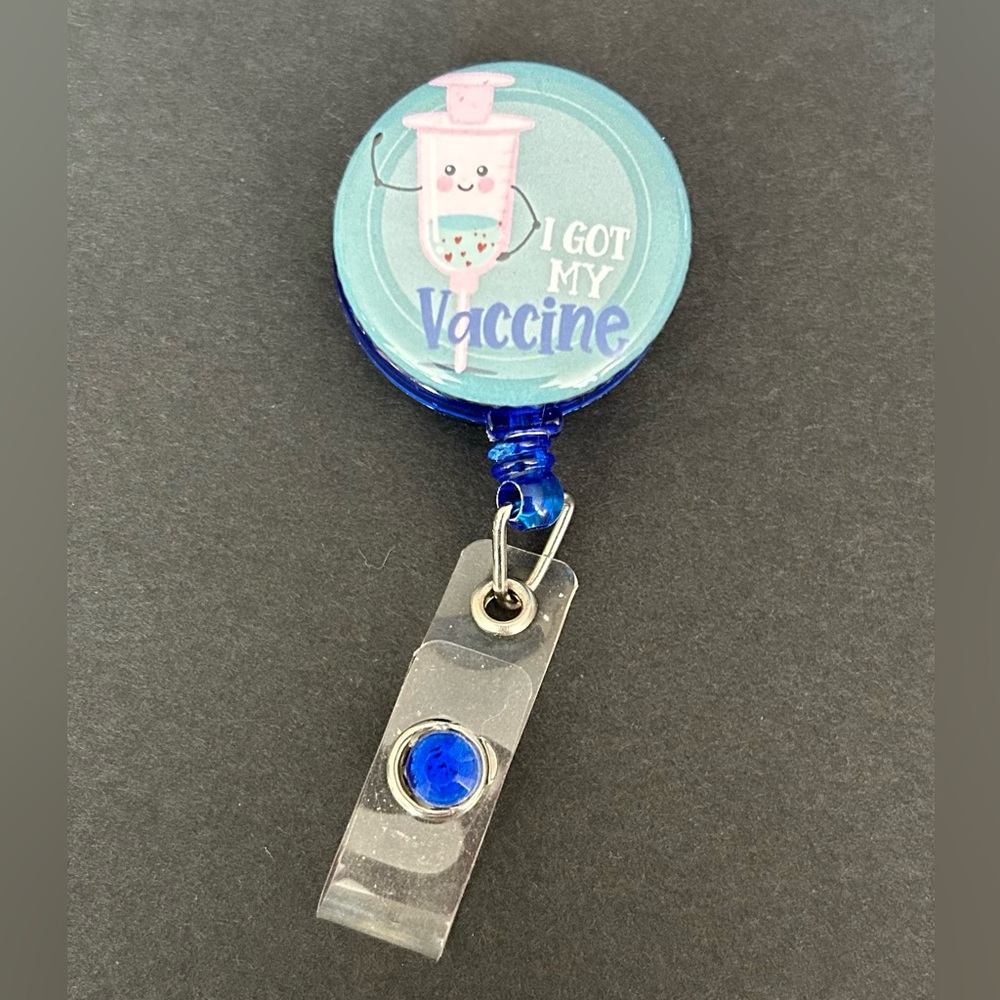 Retractable Reel Badge Holder Pediatric Nurse ER Nursing Name Tag Vaccine